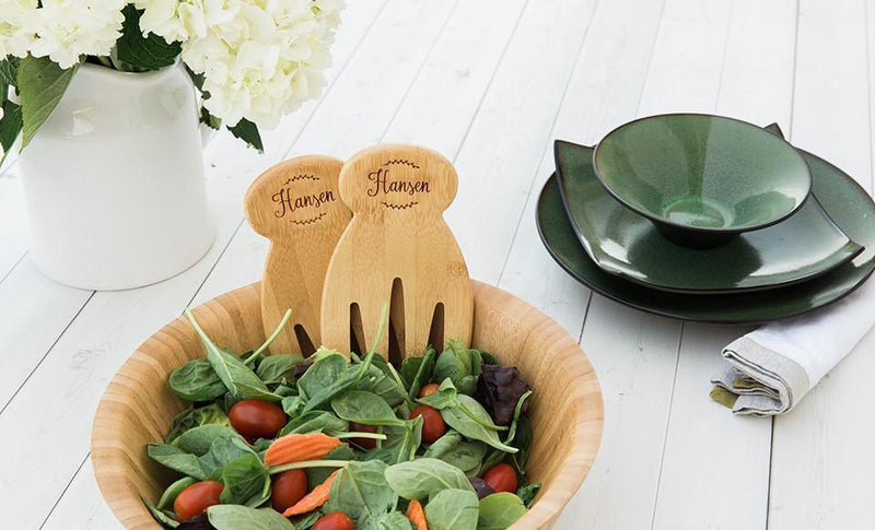 Nexthome Salad Hands with Wooden Bowl combo
