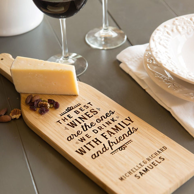 Personalized Wine Bottle Shaped Cutting Boards