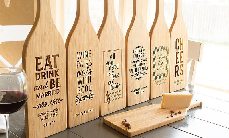 Academy Mortgage Wine Bottle Shaped Cutting Boards - Free Ship