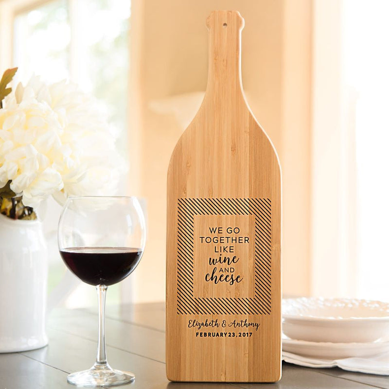 Personalized Wine Bottle Shaped Cutting Boards