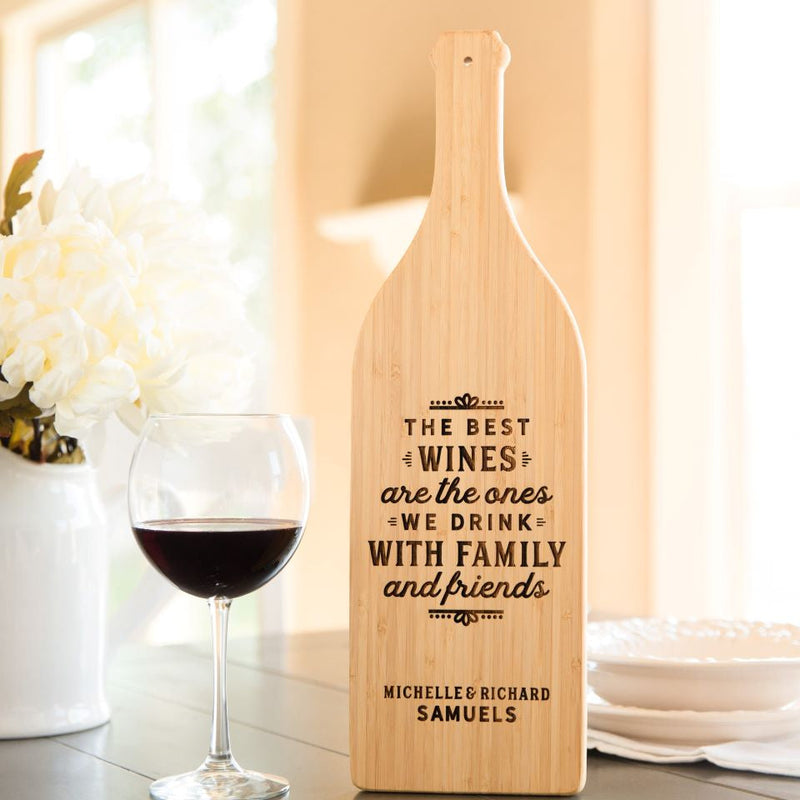 Personalized Wine Bottle Shaped Cutting Boards
