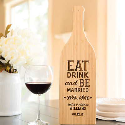 Personalized Wine Bottle Shaped Cutting Boards