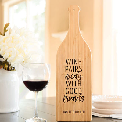 Personalized Wine Bottle Shaped Cutting Boards