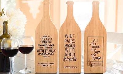 Guaranteed Rate - Wine Bottle Shaped Cutting Boards