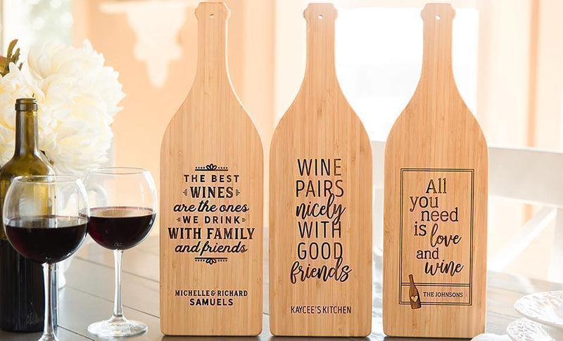 CMG Financial - Wine Bottle Shaped Cutting Boards