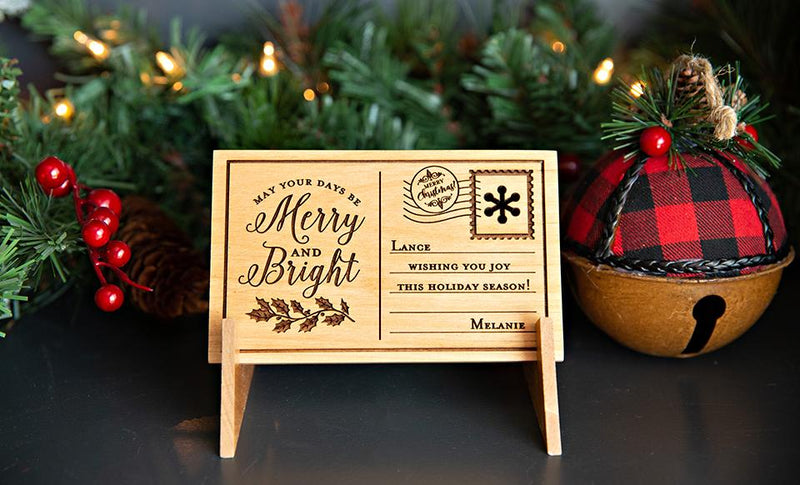 Personalized Wooden Christmas Postcards