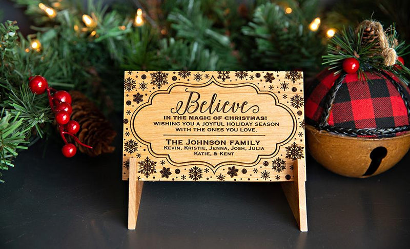 Personalized Wooden Christmas Postcards