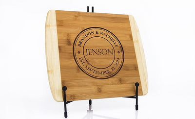 Corporate Gift Item - 11x14 Two Tone Bamboo Cutting Board (Rounded Edge)