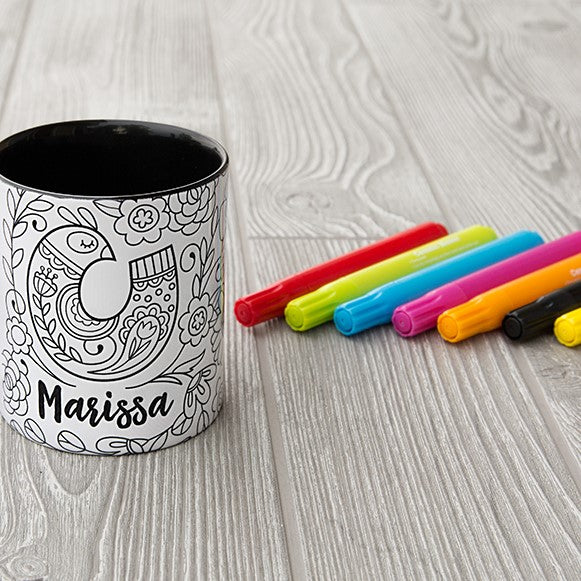 Personalized Coloring Mugs (Markers included)