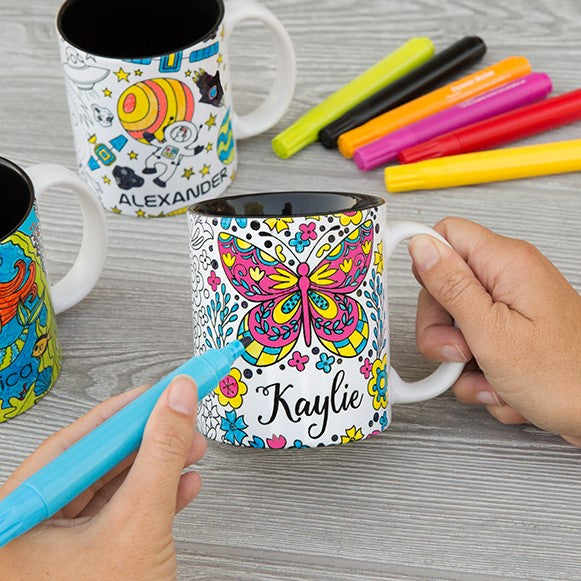 Personalized Coloring Mugs (Markers included)