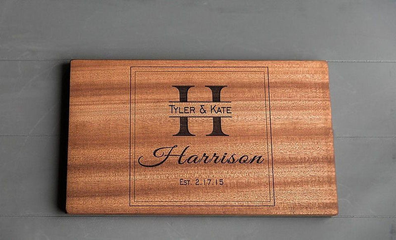 Madison - Personalized Beautiful Large Mahogany Cutting Board