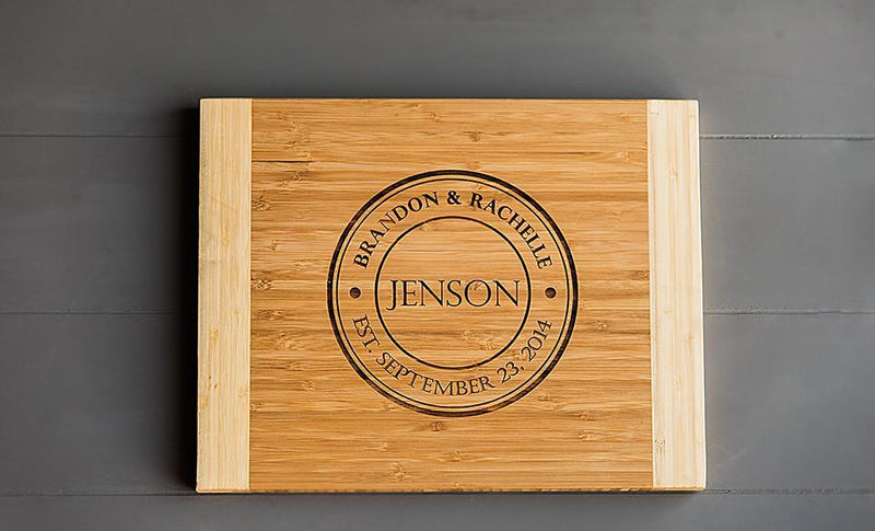Personalized 11 x 14 Bamboo Cutting Board & Set of 4 Bamboo Coasters