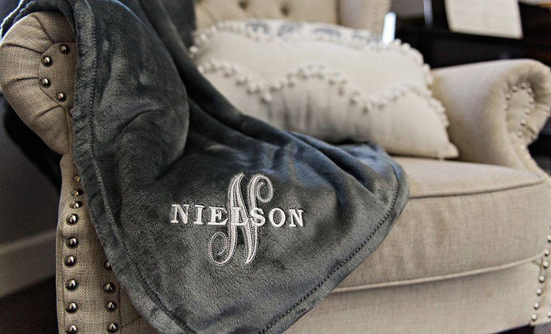 Pivot - Custom Embroidered Mink Sherpa Blankets
