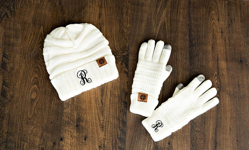 Personalized Beanie and Glove Set