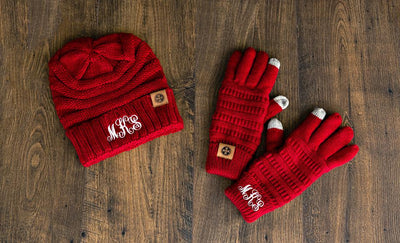 Personalized Beanie and Glove Set
