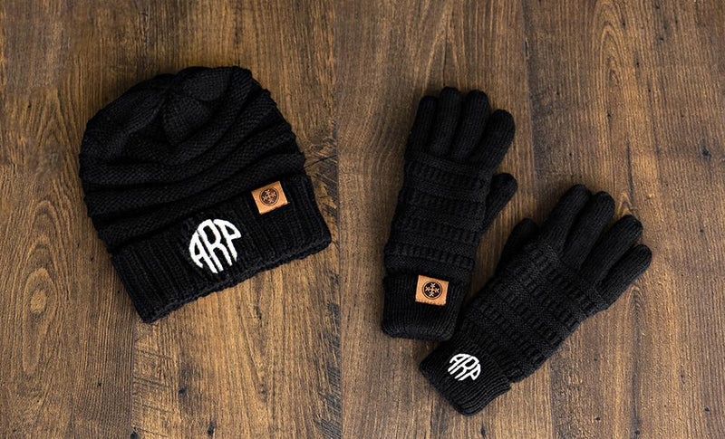 Personalized Beanie and Glove Set
