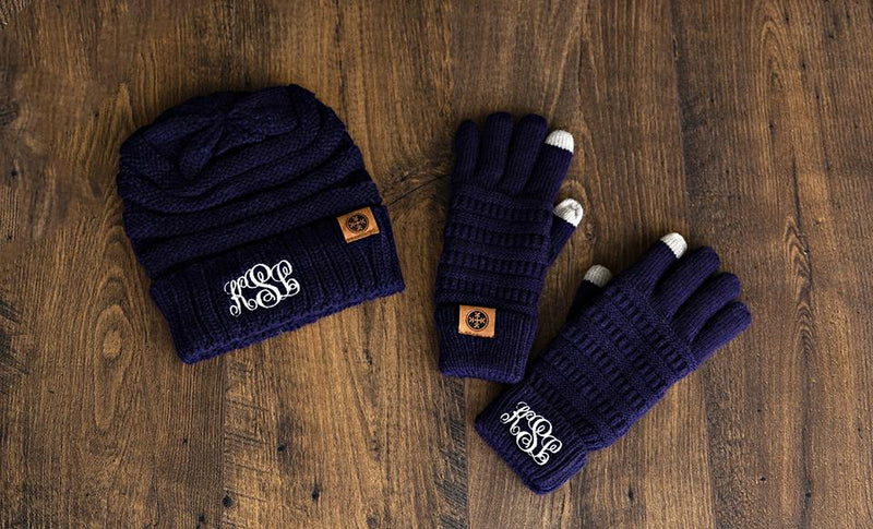 Personalized Beanie and Glove Set