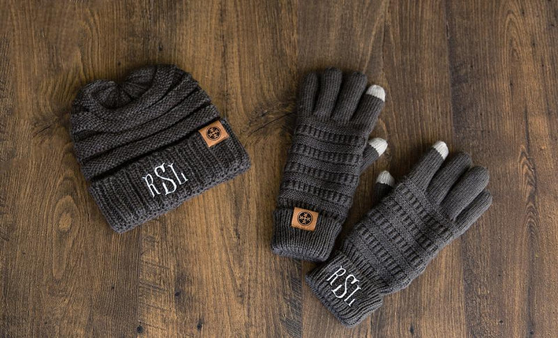 Personalized Beanie and Glove Set