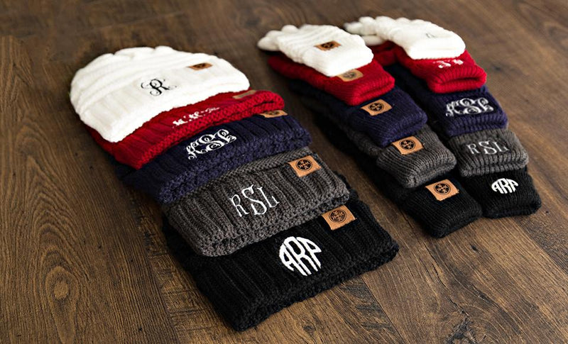 Personalized Beanie and Glove Set