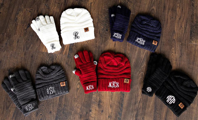Personalized Beanie and Glove Set