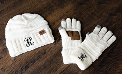 Personalized Beanie and Glove Set