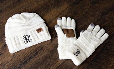 Personalized Beanie and Glove Set
