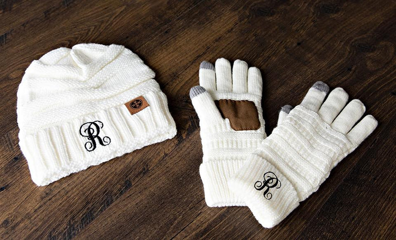 Personalized Beanie and Glove Set