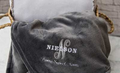 Pivot - Custom Embroidered Mink Sherpa Blankets