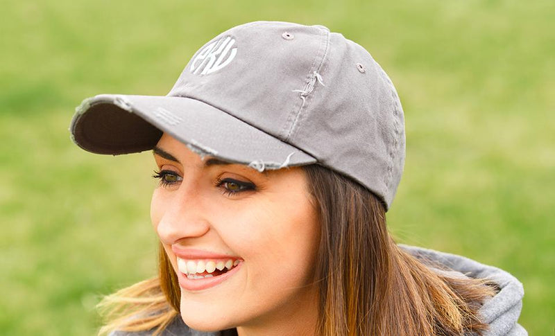 Monogrammed Distressed Caps