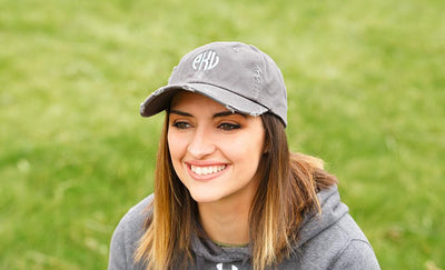 Monogrammed Distressed Caps