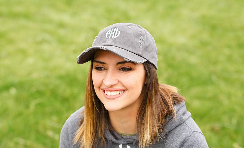 Monogrammed Distressed Caps