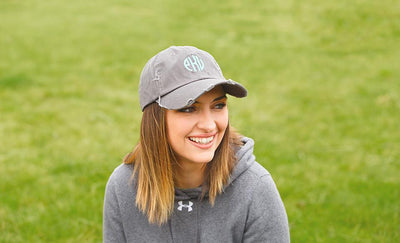 Monogrammed Distressed Caps
