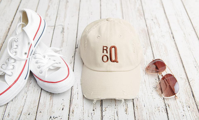 Monogrammed Distressed Caps