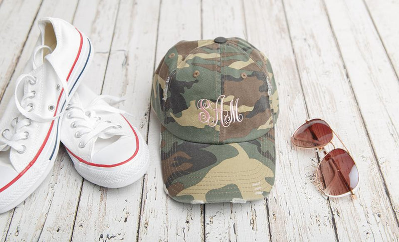 Monogrammed Distressed Caps