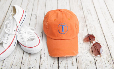 Monogrammed Distressed Caps