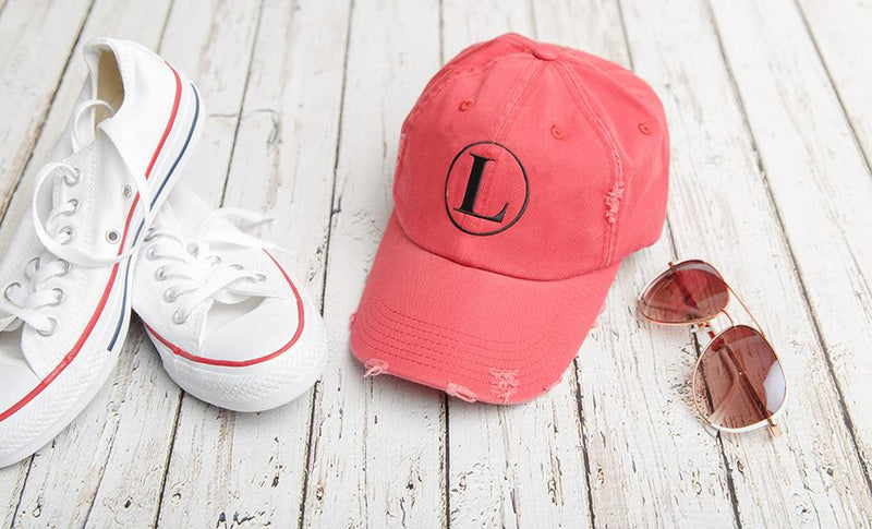 Monogrammed Distressed Caps