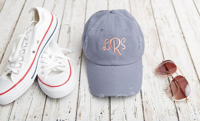 Monogrammed Distressed Caps