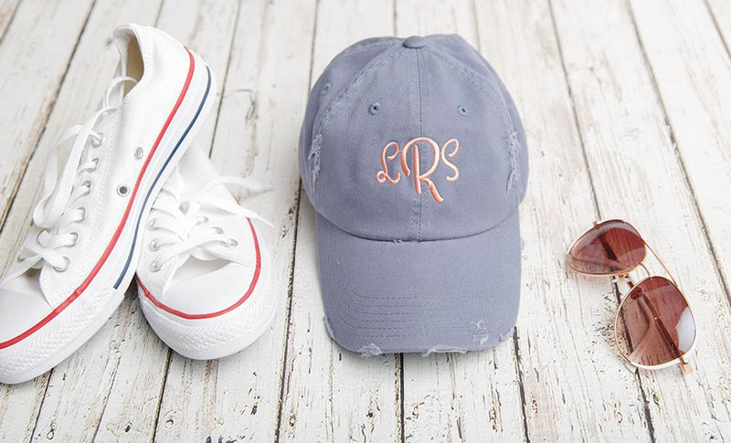 Monogrammed Distressed Caps