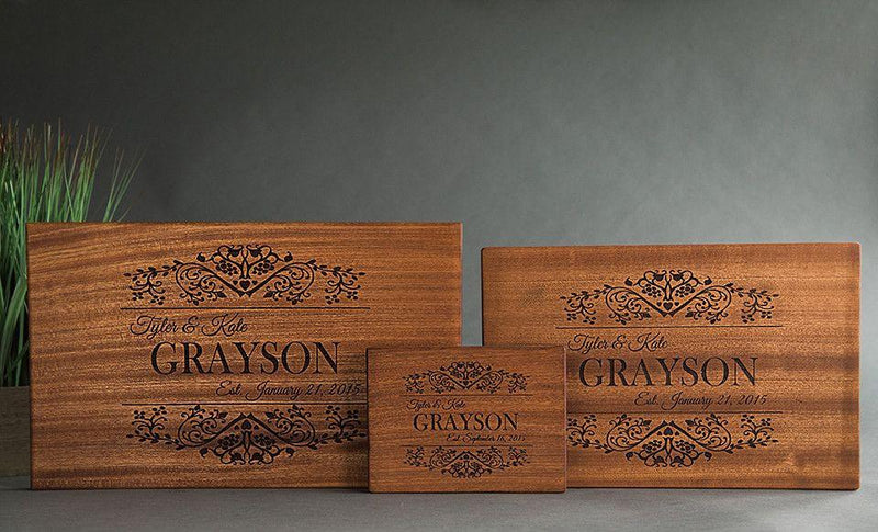 Personalized Beautiful 6 x 8 Mahogany Cutting Board