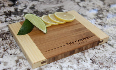 Personalized Bamboo Cutting Board 6x8 (Two Tone) - 13 Designs!