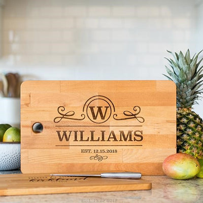 Personalized Cutting Board Chic and Modern 11.5 x 17- Modern Collection