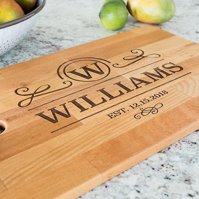Personalized Cutting Board Chic and Modern 11.5 x 17- Modern Collection
