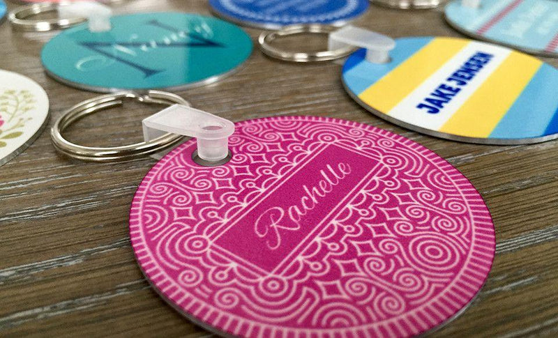 Personalized Key Chains - Circle Designs - Qualtry Personalized Gifts