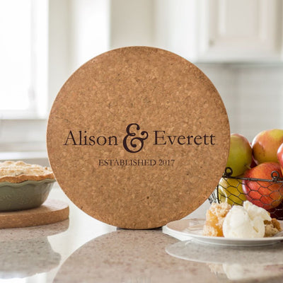 Personalized Jumbo Cork Trivets – Modern Collection