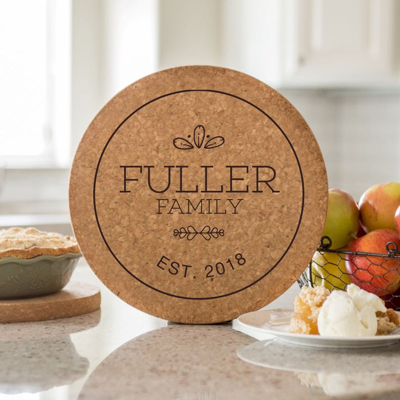 Personalized Jumbo Cork Trivets – Modern Collection