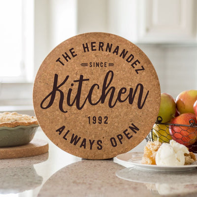Personalized Jumbo Cork Trivets – Modern Collection