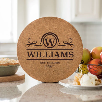 Personalized Jumbo Cork Trivets – Modern Collection