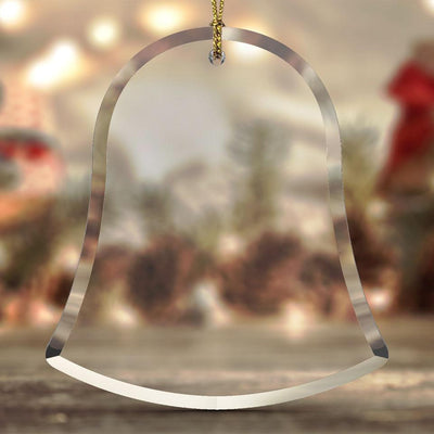 Personalized Christmas Beveled Glass Ornament - Bell Shape