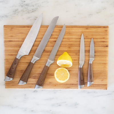 Set of 5 Stainless Steel Wood Handled Knives
