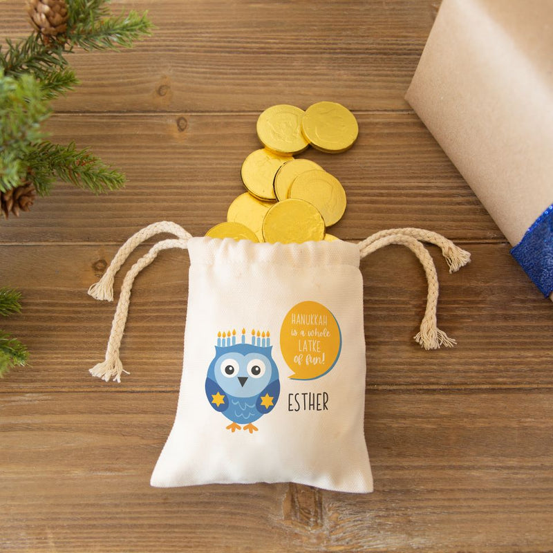 Personalized Hanukkah Gelt Bags